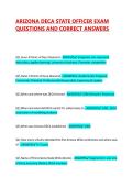 ARIZONA DECA STATE OFFICER EXAM QUESTIONS AND CORRECT ANSWERS