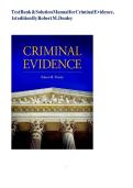 Test Bank & Solution Manual for "Criminal Evidence" &ndash; First Edition &ndash; Robert M&period; Donley &ndash; Complete Instructor Resources