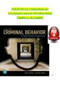 Test Bank for Criminal Behavior&colon; A Psychological Approach &lpar;12th Edition&comma; Bartol&rpar; &ndash; Complete Chapters 1&ndash;16 exam preparation material