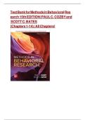Methods in Behavioral Research&comma; 15th Edition &ndash; Complete Test Bank &lpar;Chapters 1-14&rpar; &ndash; Paul Cozby & Scott Bates