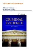 Test Bank & Solution Manual for Criminal Evidence 1st Edition by Robert Donley&vert;&vert; All Chapters 1-13&vert; LATEST Version 2026
