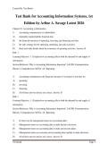 Test Bank for Accounting Information Systems&comma; 1st Edition &vert; Arline A&period; Savage &vert; Latest Update 2026 &vert; Exam Prep Q&A
