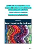 Test Bank for Employment Law for Business&comma; 10th Edition &vert; Bennett-Alexander & Hartman &vert; Latest Update 2026 &vert; Exam Prep Q&A