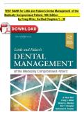 TEST BANK For Little and Falace's Dental Management of the Medically Compromised Patient&comma; 10th Edition by Craig Miller&comma; Verified Chapters 1 - 30&comma; Complete Newest Version