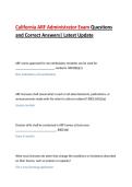 California ARF Administrator Exam Questions and Correct Answers&vert; Latest Update