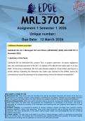 MRL3702 Assignment 1 &lpar;ANSWERS&rpar; Semester 1 2026 - DISTINCTION GUARANTEED
