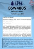 BSW4805 Assignment 3 &lpar;COMMUNITY WORK PROPOSAL&rpar; 2026 - DISTINCTION GUARANTEED