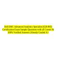 Dell EMC Advanced Analytics Specialist &lpar;E20-065&rpar; Certification Exam Sample Questions with all Correct & 100&percnt; Verified Answers &vert;Already Graded A&plus;