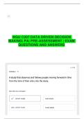 WGU C207 DATA DRIVEN DECISION MAKING&vert; PA&vert; PRE-ASSESSMENT &vert; EXAM QUESTIONS AND ANSWERS