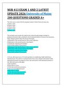 NUR 413 EXAM 1 AND 2 LATEST  UPDATE 2026 University of Maine  200 QUESTIONS GRADED A&plus;