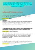 CALIFORNIA ARF ADMINISTRATOR EXAM&colon; &lpar;LATEST 2026&sol; 2027 UPDATE&rpar; &vert; Q&sol;A &vert; GRADE A&vert; 100&percnt; CORRECT