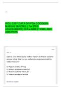 WGU C207 DATA DRIVEN DECISION-MAKING QUIZZES &vert; PA&vert; PRE-ASSESSMENT&vert; EXAM QUESTIONS AND ANSWERS &vert; LATEST UPDATE &vert; GRADED A