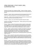 OPMA 3306 EXAM 1 STUDY GUIDE 2026 GUARANTEED PASS