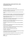 OPMA 3306 FINAL EXAM QUESTIONS 2026 GUARANTEED PASS