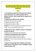FCTC WRITTEN EXAM COURSE 2025 FINAL COMPLETE  PRACTICE QUESTIONS AND LATEST UPDATED STUDY  GUIDE COM Exam 1&period; According to standard fire department procedures&comma;  when arriving first at a vehicle accident with no  apparent hazards&comma; where should the first app