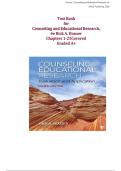Test Bank for Counseling and Educational Research&comma; 4e Rick A&period; Houser Chapters 1-21 Covered Graded A&plus;