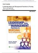 Test Bank - Leadership Roles and Management Functions in Nursing 10th Edition by Bessie L&period; Marquis&semi; Carol Huston 9781975139216 Chapter 1-25 Complete Guide &period;