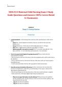 NUR 2513 Maternal-Child Nursing Exam 2 &ndash; Rasmussen &ndash; 2026&sol;2027 Study Guide with 100&percnt; Correct A&plus; Rated Questions and Answers