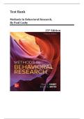 Test Bank for Methods in Behavioral Research&comma; 15th Edition by Paul Cozby&vert;&vert; All Chapters 1-14&vert; LATEST UPDATE 2026