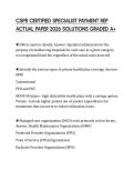 CSPR CERTIFIED SPECIALIST PAYMENT REP ACTUAL PAPER 2026 SOLUTIONS GRADED A&plus;