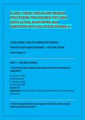 CLASS V ISSUE TURN IN AND RESIDUE  PROCESSING PROCEDURES FOR USING  UNITS ACTUAL EXAM PAPER 2026  QUESTIONS WITH SOLUTIONS GRADED A&plus;
