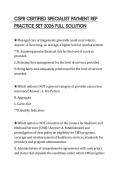 CSPR CERTIFIED SPECIALIST PAYMENT REP PRACTICE SET 2026 FULL SOLUTION