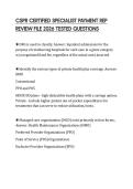CSPR CERTIFIED SPECIALIST PAYMENT REP REVIEW FILE 2026 TESTED QUESTIONS