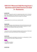 NUR 2513 Maternal-Child Nursing Exam 1 &ndash; Rasmussen &ndash; 2026&sol;2027 Questions with Verified A&plus; Graded Answers