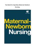 Test Bank For OpenStax Maternal-Newborn Nursing All Chapters 1-27