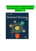 Personal Finance &lpar;14th Edition&rpar; by E&period; Thomas Garman &ndash; Solution Manual Chapters 1&ndash;17