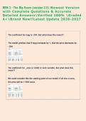 BRM 3 - The Big Exam &lpar;version 2&period;5&rpar; Newest Version  with Complete Questions & Accurate  Detailed AnswersVerified 100&percnt; Graded  A&plus;Brand New&excl;&excl;Latest Update 2026-2027