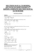Advanced Macroeconomics &ndash; Solutions Manual to Romer&rsquo;s Advanced Macroeconomics
