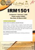 IRM1501 Assignment 1 &lpar;COMPLETE ANSWERS&rpar; Semester 1 2026 - DUE 20 March 2026