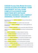 COG220 Access Data Model Overview Exam 2025 - Actual Exam Questions & 100&percnt; Verified Answers &lpar;Graded A&plus;&rpar;