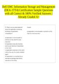 Dell EMC Information Storage and Management &lpar;DEA-1TT4&rpar; Certification Sample Questions with all Correct & 100&percnt; Verified Answers &vert;Already Graded A&plus; 