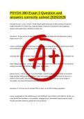 PSYCH 380 Exam 3 Question and answers correctly solved 2025&sol;2026