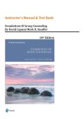 Instructor's Manual & Test Bank For Foundations of Group Counseling 1st Edition By David Capuzzi Mark D&period; Stauffer All Chapters &vert;&vert; LATEST 2026