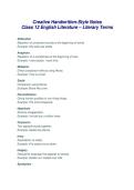 English literary terms notes