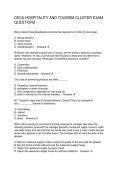 DECA HOSPITALITY AND TOURISM CLUSTER EXAM QUESTIONS