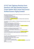 2026 U3 ICC Tank Tightness Test Prep&colon; Pass with Verified Questions & Answers