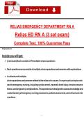 RELIAS EMERGENCY DEPARTMENT RN A  Relias ED RN A &lpar;3 set exam&rpar; Complete Test&comma; 100&percnt; Guarantee Pass