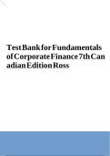 Test Bank for Fundamentals of Corporate Finance&comma; 13th Editio by Stephen Ross