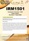 IRM1501 Assignment 2 &lpar;COMPLETE ANSWERS&rpar; Semester 1 2026 - DUE 17 April 2026