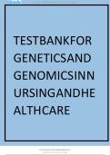 TEST BANK FOR GENETICS AND GENOMICS IN NURSING AND HEALTH CARE 2ND EDITION BY BEERY CHAPTERS 1-20 FULLY COVERED