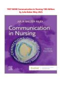Test Bank for Communication in Nursing 10th Edition by Julia Balzer Riley &vert; Complete Chapter Coverage &vert; Exam-Ready & Fully Updated 2026