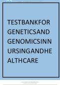TEST BANK FOR GENETICS AND GENOMICS IN NURSING AND HEALTH CARE 3RD EDITION BY BEERY CHAPTERS 1-20