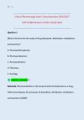 Clinical Pharmacology Exam 1 Actual Questions 2026&sol;2027 with Verified Answers &vert; Grade A Study Guide