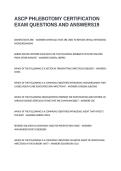 ASCP PHLEBOTOMY CERTIFICATION EXAM QUESTIONS AND ANSWERS