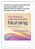Test Bank - Psychiatric Mental Health Nursing&comma; 9th Edition &lpar; Sheila L&period; Videbeck&comma;2026&rpar; 1-24 Chapter&vert;&vert; All Chapter &vert;&vert; Instant Download