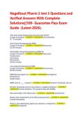 Nagelhout Pharm 2 Test 3 Questions & Answers &vert; 100&percnt; Pass Guarantee